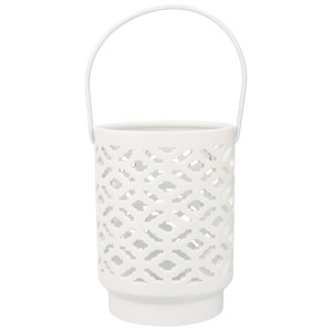 Lampion ceramiczny biały LED 15 cm SMG21214