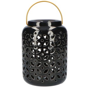 Lampion ceramiczny czarny 19 cm SMG21229