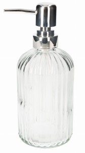 Dozownik na mydło szklany transparentny 330 ml HTWM6037