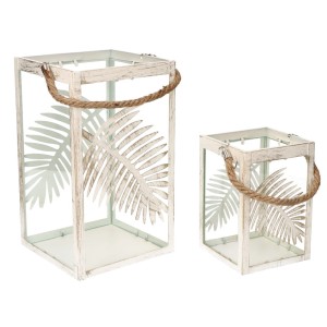 Lampion metalowy biały kpl. 2 szt. AST22092