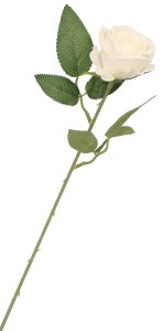 Kwiat sztuczny Róża pojedyncza biała 50cm AST231751-2