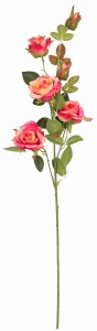 Kwiat sztuczny Róża pastelowa różowa gałązka 83cm ASC19604-1