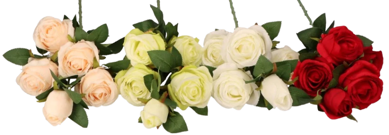 Kwiat sztuczny Róża gałązka 58cm ASC24710-MIX – zdjęcie 2