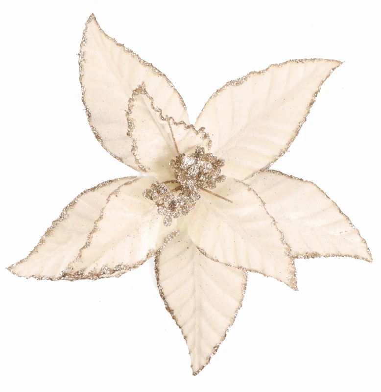 Kwiat welurowy na piku GWIAZDA BETLEJEMSKA 25cm ASC240024-643