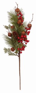 Gałązka ozdobna świąteczna z dzwonkami 68cm ASC24994