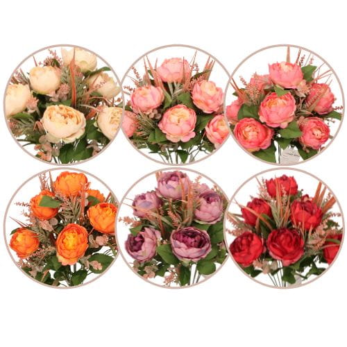 Bukiet sztucznych kwiatów Piwonia 40cm ASC26205-mix 6 kolorów – zdjęcie 2