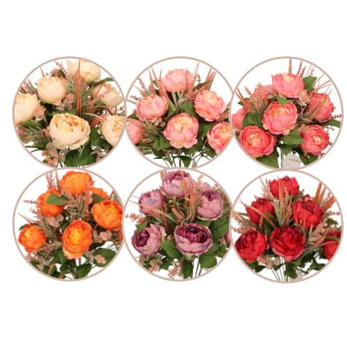 Bukiet sztucznych kwiatów Piwonia 45cm ASC26200-mix 6 kolorów – zdjęcie 2