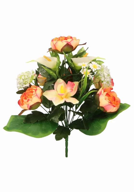 Bukiet sztucznych kwiatów Piwonia z dodatkami 42cm ASC27210-MIX