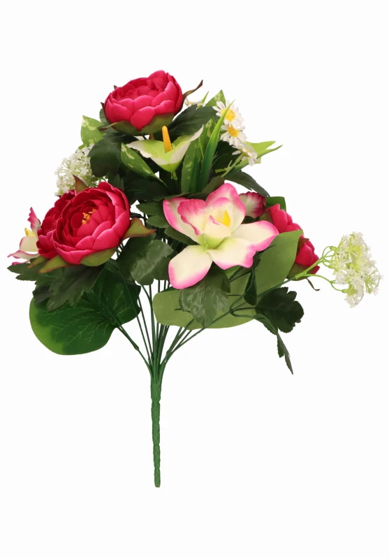Bukiet sztucznych kwiatów Piwonia z dodatkami 42cm ASC27210-MIX – zdjęcie 3