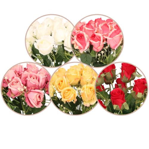 Róża bukiet 40cm ASC24313-mix 5 kolorów – zdjęcie 2