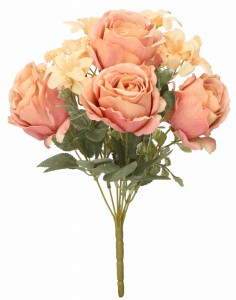 Bukiet róża/hortensja 38cm ASC25411-mix 6 kolorów