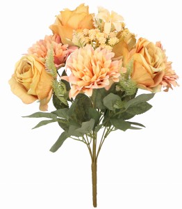 Bukiet róża/dalia 41cm ASC25416-mix 5 kolorów