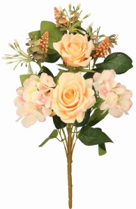 Bukiet typu 'leżak' róża/hortensja 46cm ASC24774-mix 3 kolorów