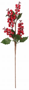 Gałązka świąteczna z głogiem 55cm ASC25581