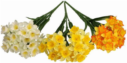 Żonkil bukiet kwiat sztuczny 42 cm- mix 3 kolorów ASC27627