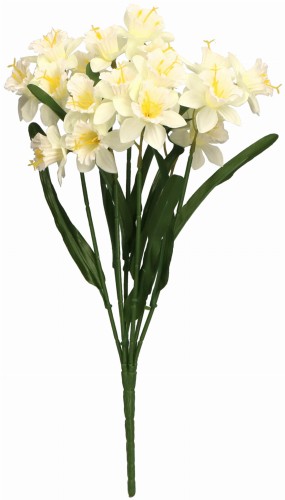 Żonkil bukiet kwiat sztuczny 42 cm- biały ASC27627