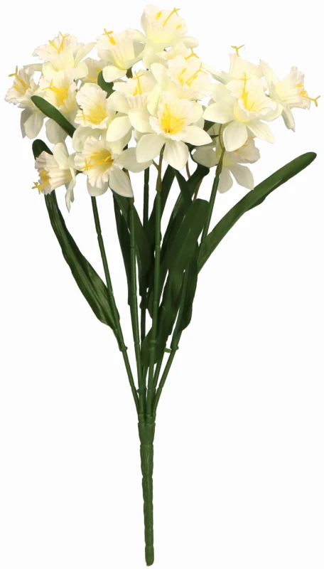 Żonkil bukiet kwiat sztuczny 42 cm- biały ASC27627