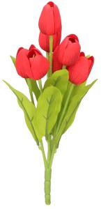 Tulipan bukiet sztuczny wys. 36 cm AST50511- mix 6 kolorów, czerwony