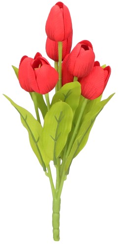 Tulipan bukiet sztuczny wys. 36 cm AST50511- mix 6 kolorów, czerwony