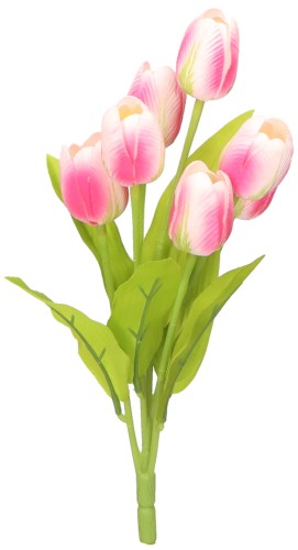 Tulipan bukiet sztuczny wys. 36 cm AST50511- mix 6 kolorów, biało różowy
