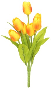 Tulipan bukiet sztuczny wys. 36 cm AST50511- mix 6 kolorów, żółto pomarańczowy