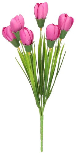 Krokus bukiet sztuczny wys. 33 cm, różowy