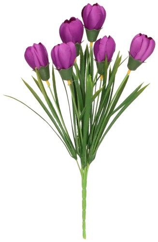 Krokus bukiet sztuczny wys. 33 cm, fioletowy