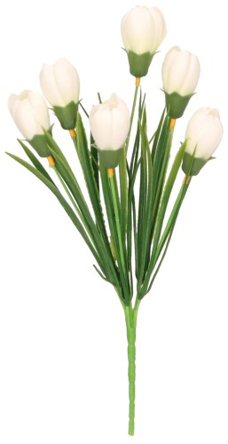 Krokus bukiet sztuczny wys. 33 cm, biały