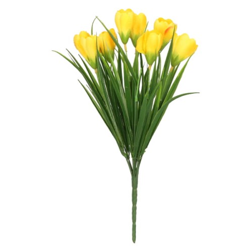 Krokus bukiet sztuczny wys. 35 cm ASC24050- mix 4 kolorów, żółty