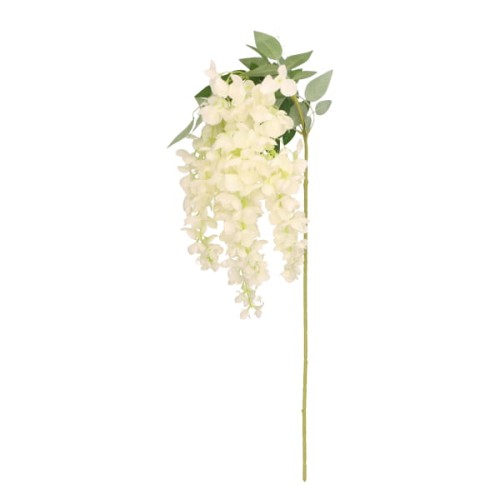 Biała sztuczna gałązka Wisterii wys. 105 cm