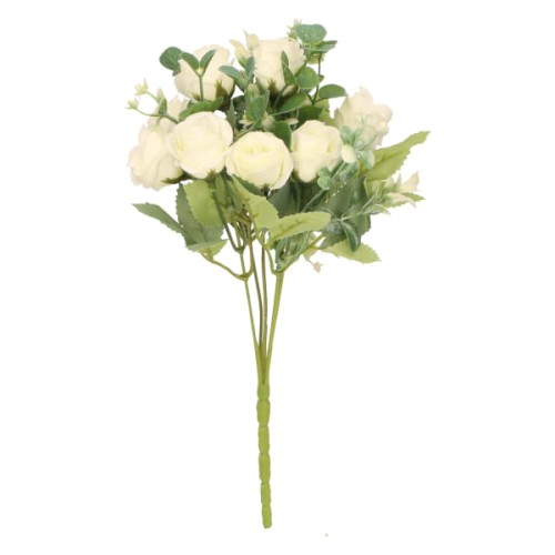 Róża bukiet sztuczny wys. 30 cm, biały