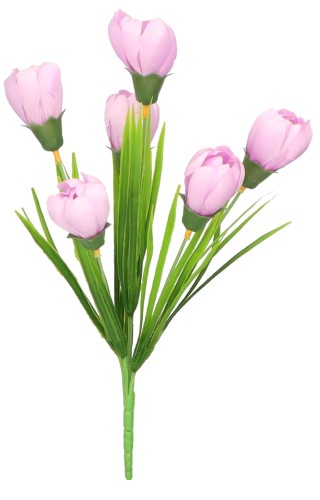Krokus bukiet sztuczny wys. 33 cm, jasno różowy