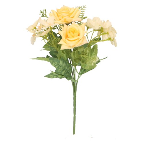 Bukiet sztuczny Róża wys. 30 cm, żółty