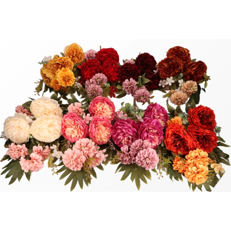 Piwonia bukiet typu 'leżak' 50cm ASC27267-mix 6 kolorów – zdjęcie 2