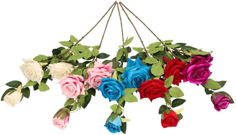 Kwiat sztuczny gałązka róży 75cm ASC28178 – zdjęcie 6