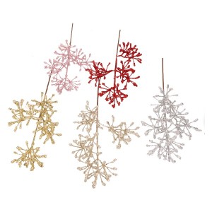 Gałązka świąteczna brokatowa 63 cm mix 5 kolorów ASC26445