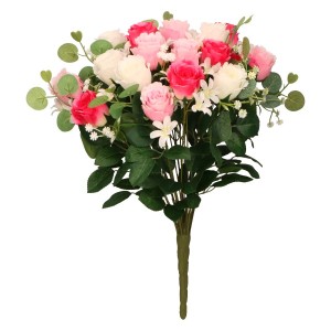 Bukiet sztucznych kwiatów róża 50cm ASC27201-mix 6 kolorów