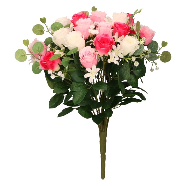Bukiet sztucznych kwiatów róża 50cm ASC27201-mix 6 kolorów