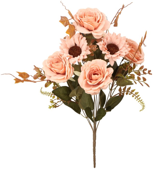 Kwiat bukiet 51 cm 5 róż 2 gerbery ASC25367-MIX