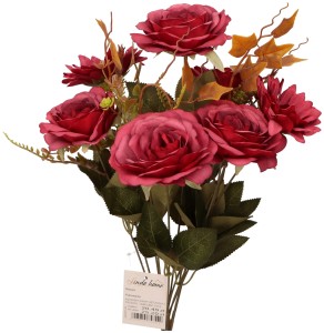 Kwiat bukiet 51 cm 5 róż 2 gerbery ASC25367-MIX