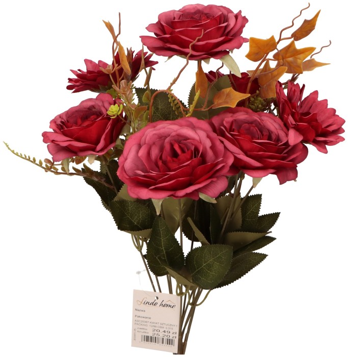 Kwiat bukiet 51 cm 5 róż 2 gerbery ASC25367-MIX