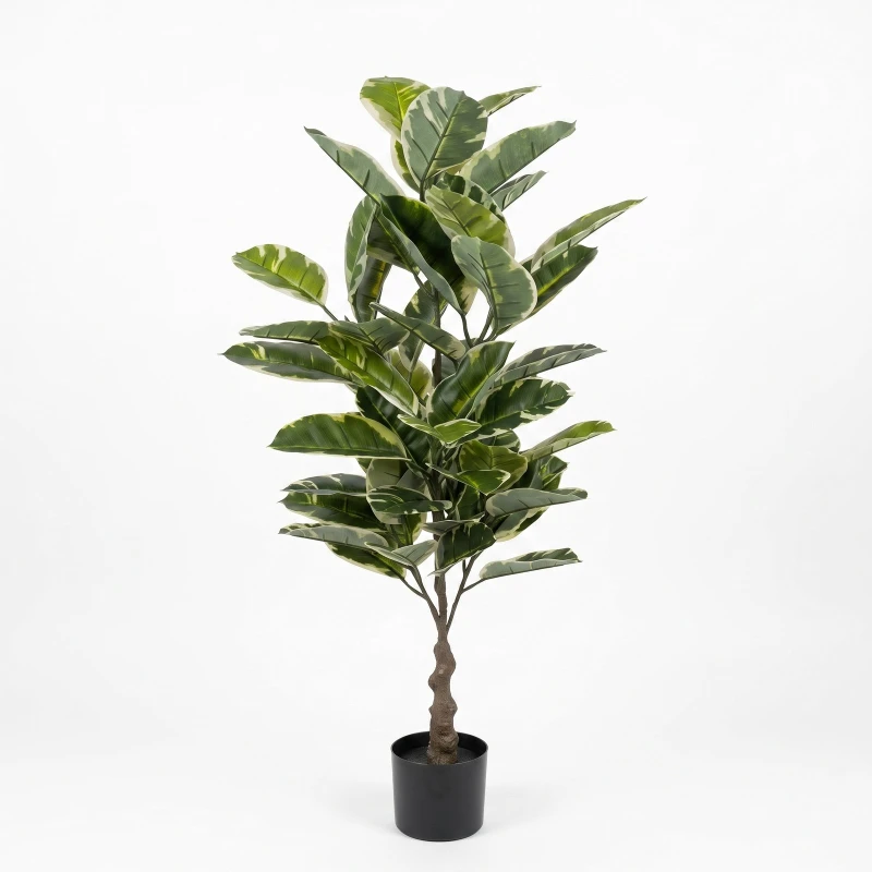 Fikus Elastica sztuczny w doniczce 130 cm zielony ASC28897