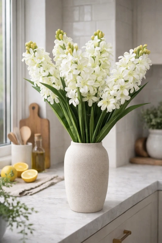 Hiacynt kwiat sztuczny 57 cm kremowy ASC27815-1-SI