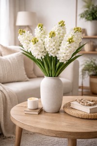 Hiacynt kwiat sztuczny 57 cm kremowy ASC27815-1-SI