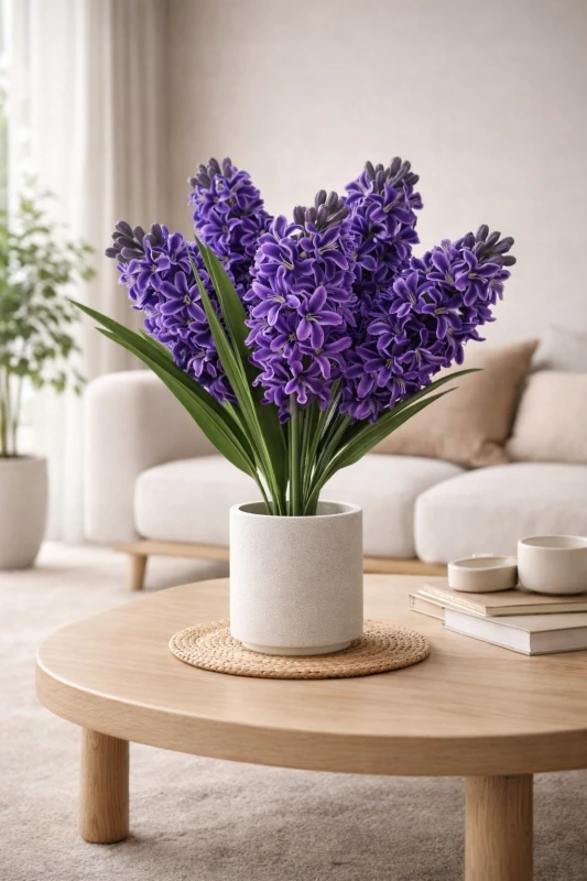 Hiacynt kwiat sztuczny 57 cm ciemny fiolet ASC27815-4-SI