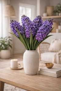 Hiacynt kwiat sztuczny 57 cm ciemny fiolet ASC27815-4-SI
