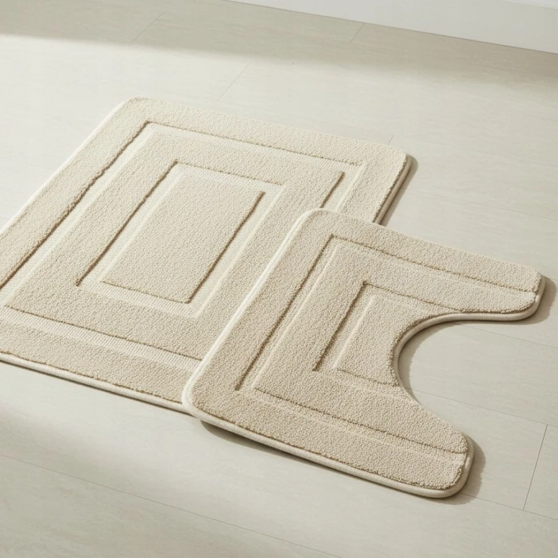 Komplet dywaników łazienkowych 50x80 + 50x40 cm beżowy AST232432-1-SI