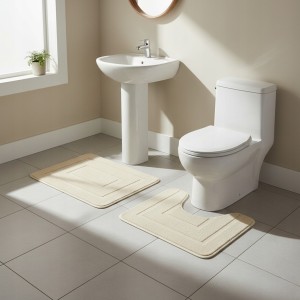 Komplet dywaników łazienkowych 50x80 + 50x40 cm beżowy AST232432-1-SI