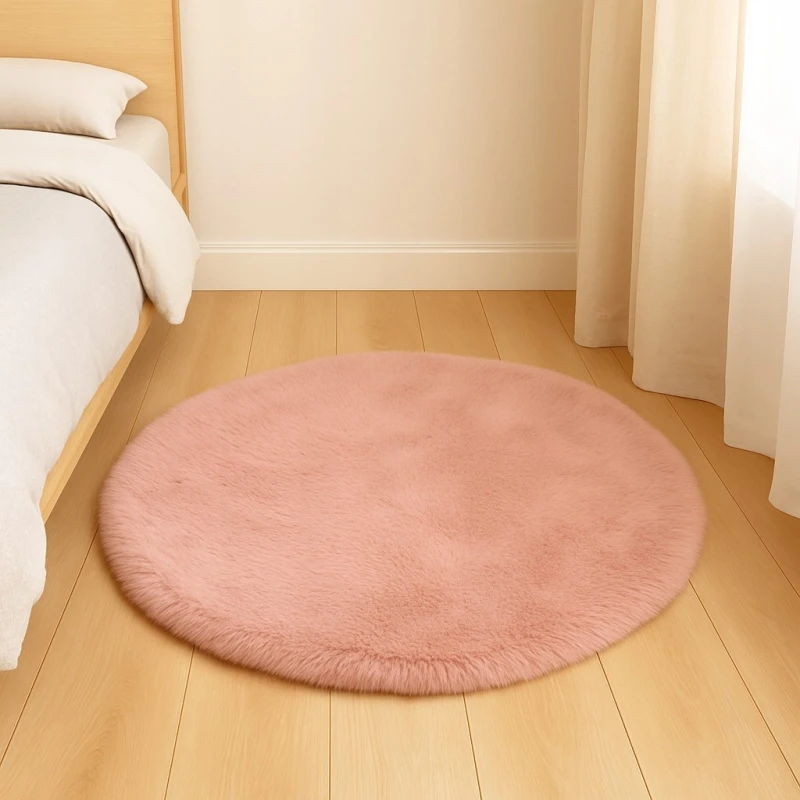 Dywanik okrągły śr. 100 cm pudrowy róż AST232736-4