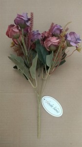 Kwiat sztuczny róża bukiet 33cm ASC24776-7